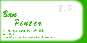 ban pinter business card